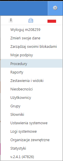 menu główne