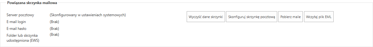 Sekcja powiązanej skrzynki mailowej procesu