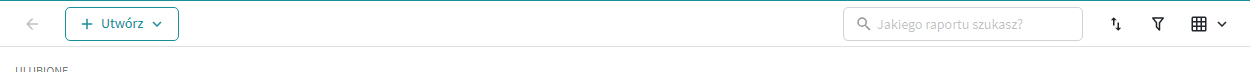 Górny pasek listy raportów